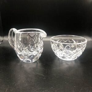 Waterford Crystal Lismore pattern Creamer and Sugar bowl Set Signed